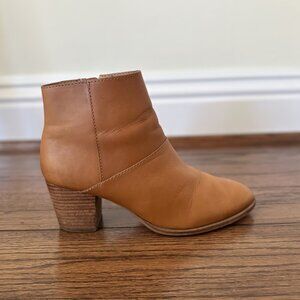 Madewell Rosie Ankle Boot Tan Leather English Saddle Block Heal Women's Size 8